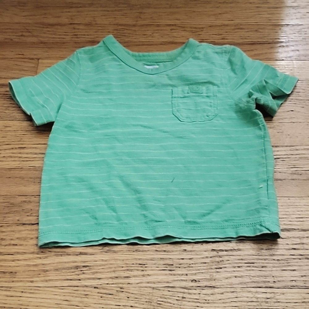Old Navy green striped shirt